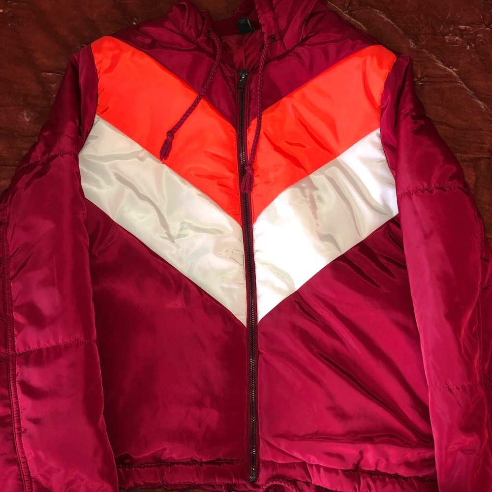 colorblock puffer jacket